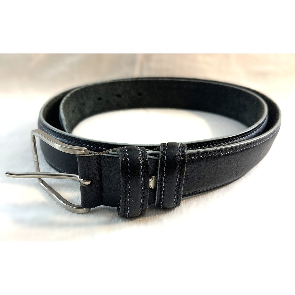 Vera Pelle Italian Leather‎ Belt Mens Dress Belt - Black, 46" long, 1.5" wide